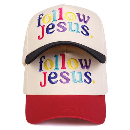 Unisex Follow Jesus Letter Embroidery Baseball Caps Spring and Autumn