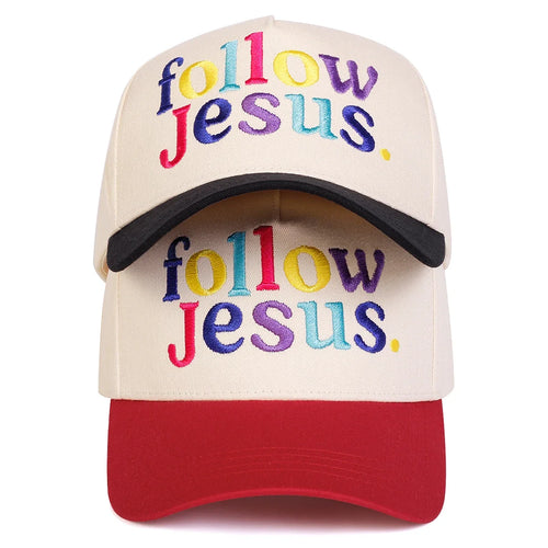 Unisex Follow Jesus Letter Embroidery Baseball Caps Spring and Autumn