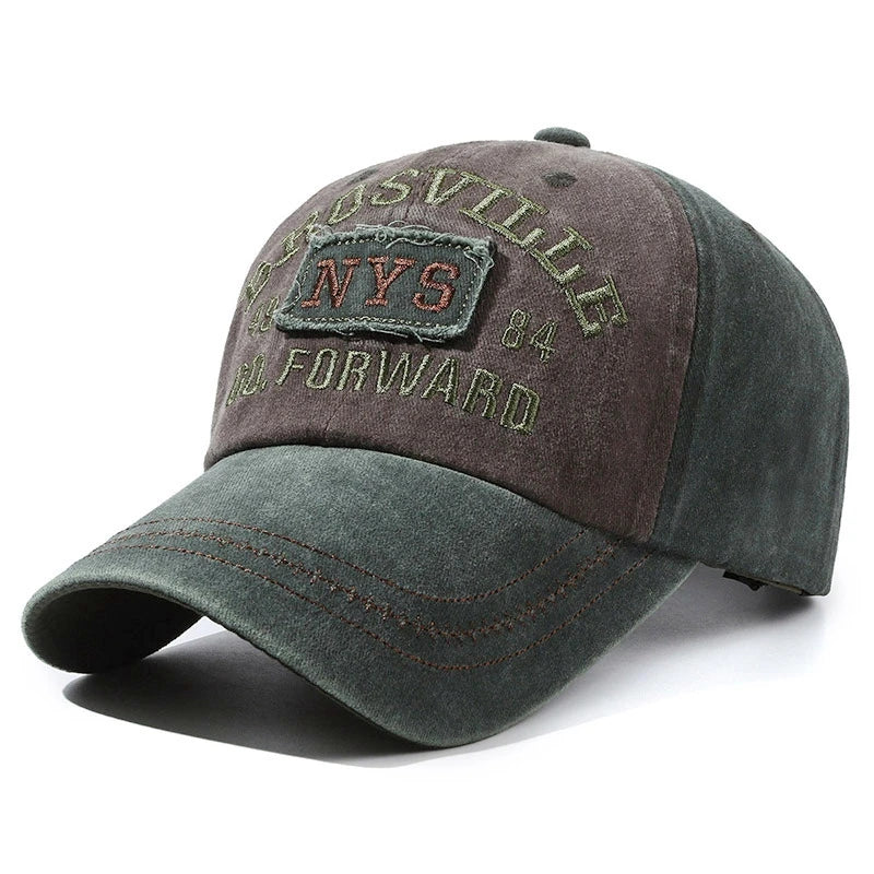 Unisex Washed Cotton Cap Letter Embroidery Baseball Cap For Men Women
