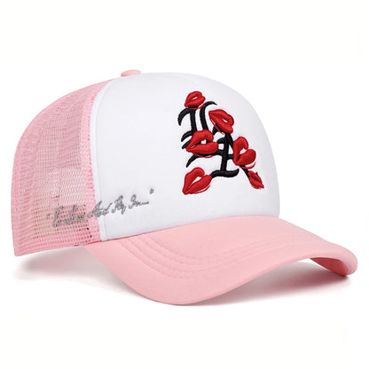 Baseball Hat LA Lipprint Embroidered HipHop