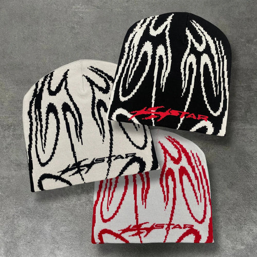 Casual Hip-Hop Street Style Striped Jacquard Pullover Hat