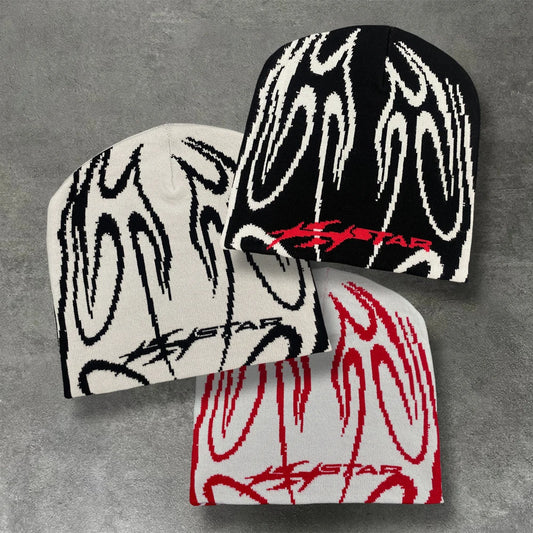 Casual Hip-Hop Street Style Striped Jacquard Pullover Hat