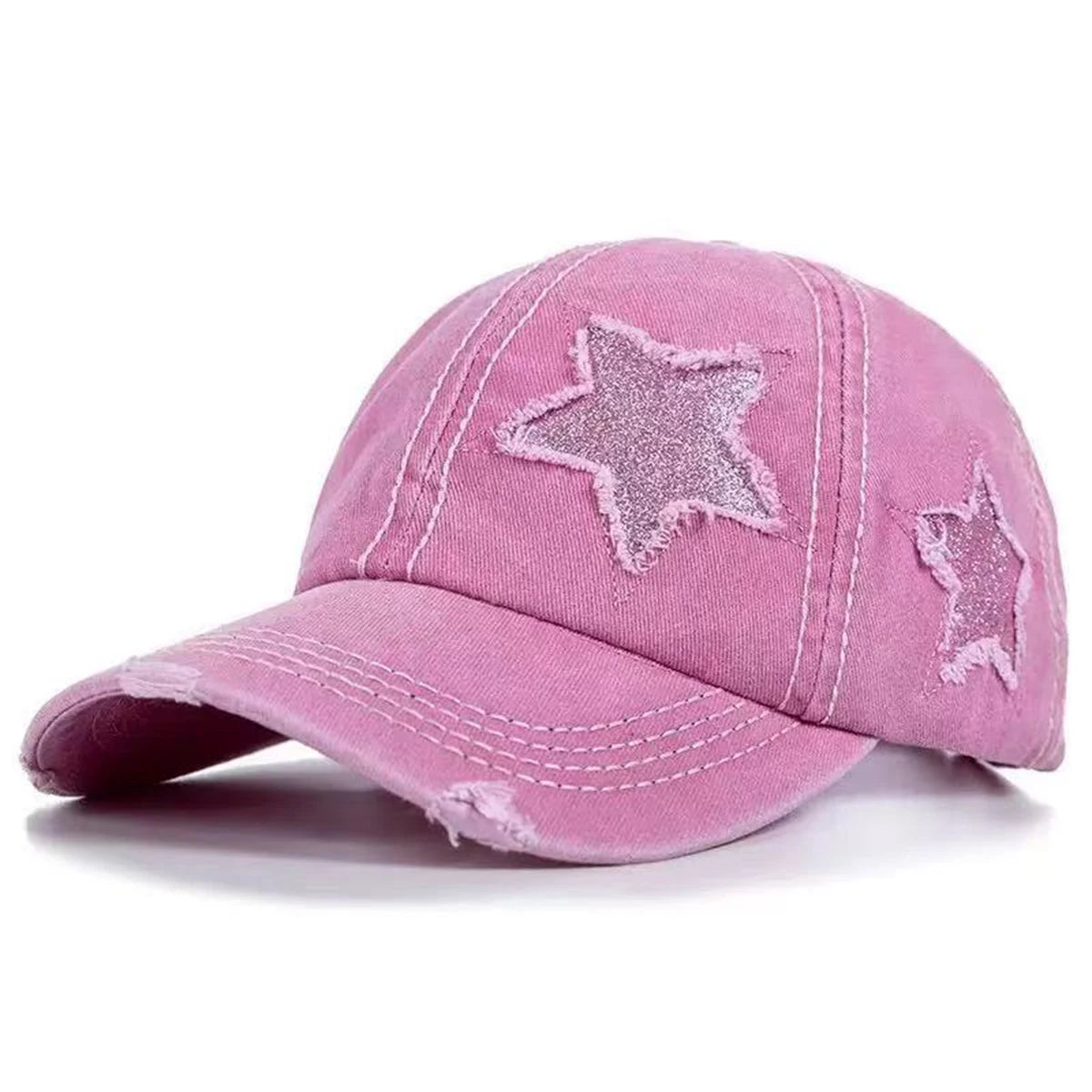 Unisex Star Embroidery Baseball Caps Spring Autumn