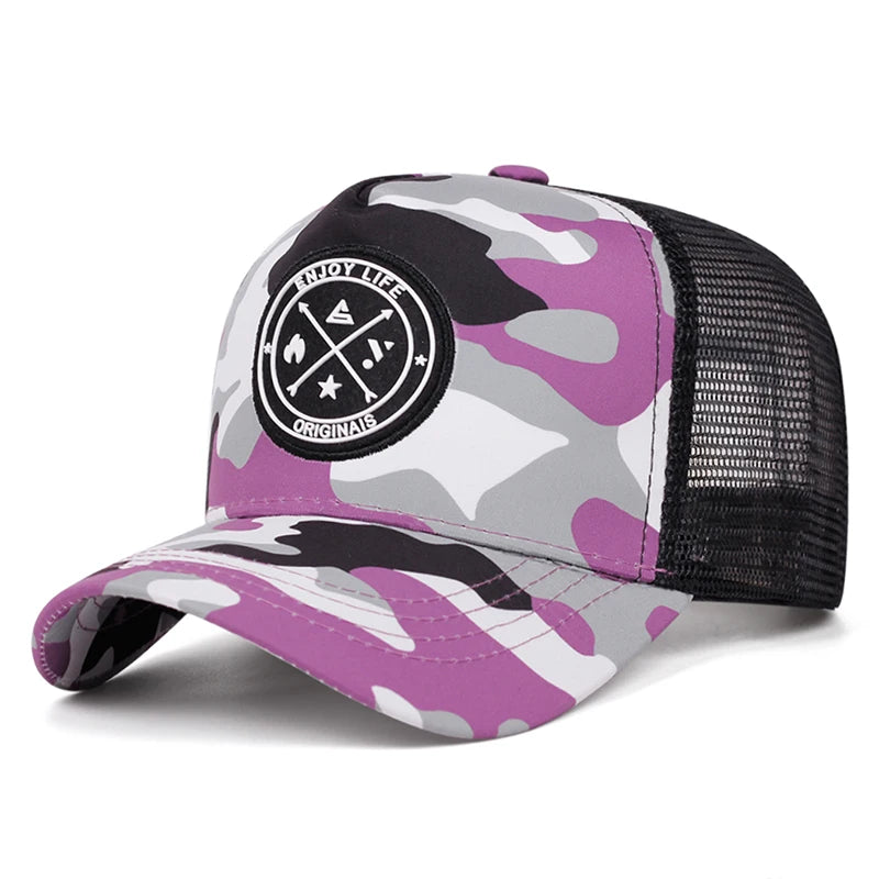 Fashion New Hip Hop Hat ENJOY Baseball Hat Outdoor Daily Leisure Decoration Sunshade Hat Unisex Mesh Hat