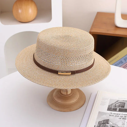 New Women's Boho Panama Straw Hat UPF 50+ Floppy Wide Brim Fedora