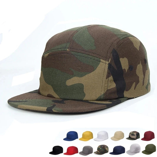 Cotton 5 Panel Camouflage Baseball Cap Snapback Caps For Men Women