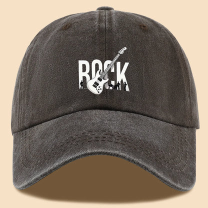 Rock Theme Electric Guitar Print Baseball Cap