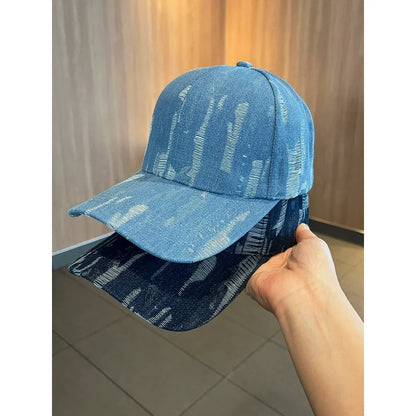 Retro Distressed Hard-Top Baseball Cap For Women