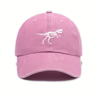 Fashionable and Casual Dinosaur Skeleton Printed Baseball Cap