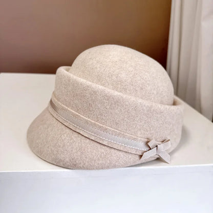 Autumn/Winter 100% Wool Hat For Women Soft Felt Hat - British Retro French
