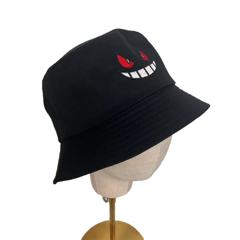 Unisex Light Board Solid Color Big Eyes Embroideried Hats Fishermen Caps