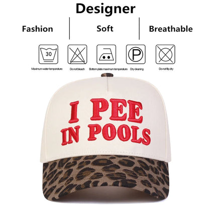 Unisex I Pee In Pools Letter Embroidery Baseball Caps Spring and Autumn
