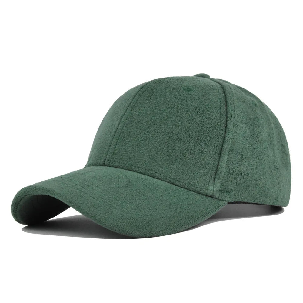 Fashion False Suede Baseball Caps For Men Women Autumn Winter