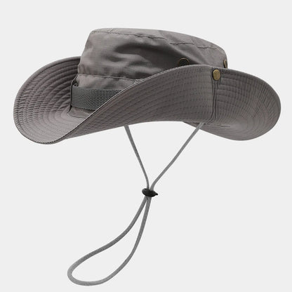 Drawstring Wide Brim Fisherman Hat Men's and Women's Summer