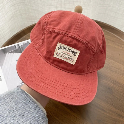 On The Moment Cotton 5 Panel Baseball Cap Hip Hop Hats For Men Women