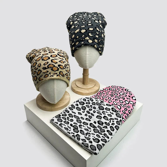 Autumn And Winter Leopard Speckles Wool Knitted Hats