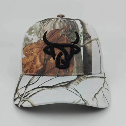 Unisex Ox Head Embroidery Hip-hop Net Hats Spring and Summer
