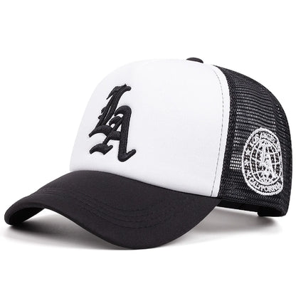 LA Side Embroidered Breathable Mesh Hat Men's Hip Hop Hat Baseball Hat Women's