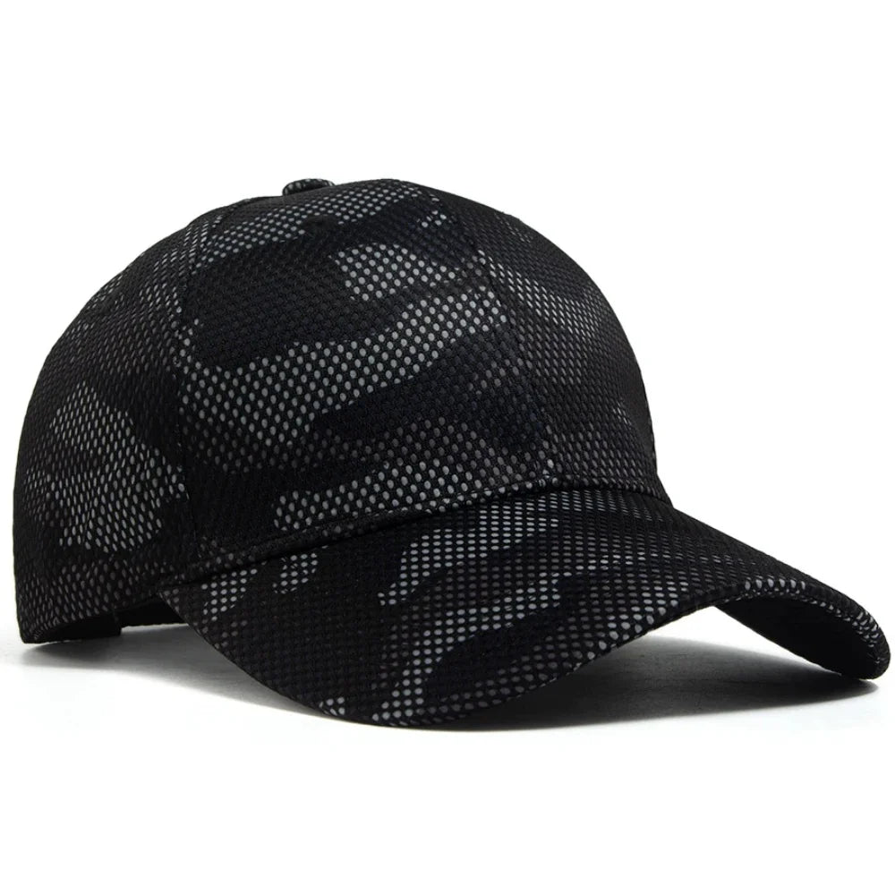 Grid Unisex Camouflage Baseball Cap Unisex Adjustable Sun Hat Men