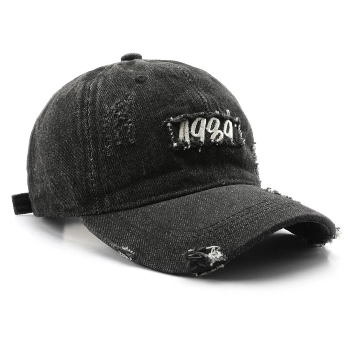 1989 Distressed Fringed Denim Baseball Cap