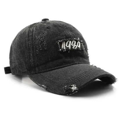 1989 Distressed Fringed Denim Baseball Cap