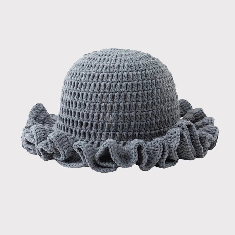 Solid Color Hand Knitted Knit Hat In Bohemian Style With Hollowed Out