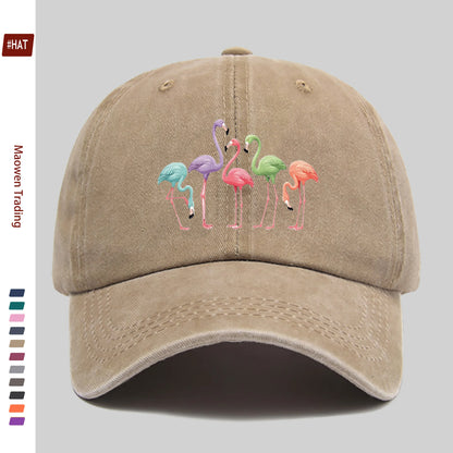 Colorful Flamingo Print Baseball Hat