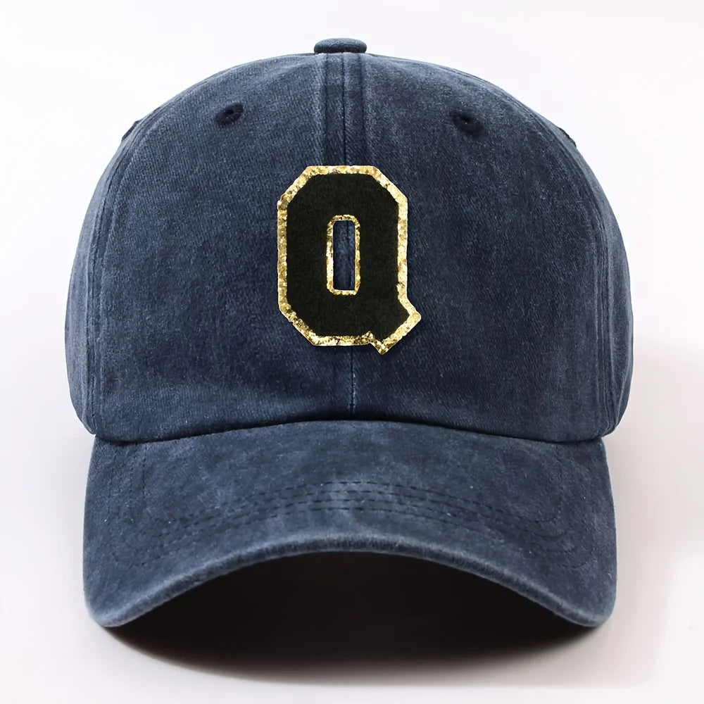 Fashionable 26 Letter Stick Label Hip-Hop Baseball Cap Hat for Men and Women