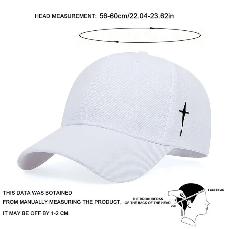 Unisex Cross Embroidery Snapback Baseball Caps Spring and Autumn