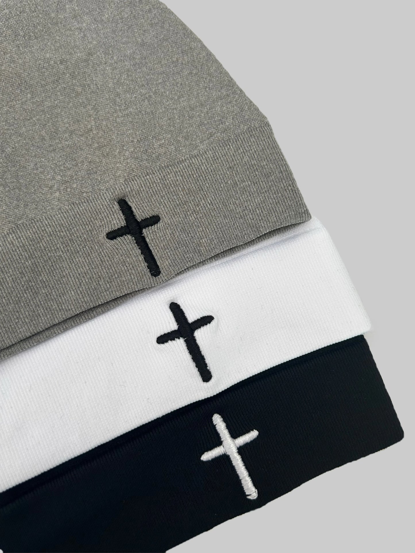 Cross Embroidered Skull Cap Thin Beanie Soft Breathable Stretch Hat For Men, Women