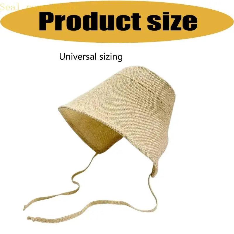 Casual Sun Hat With Chin Ties Bucket Hat