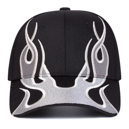 Unisex Flame Embroidery Baseball Caps Outdoor