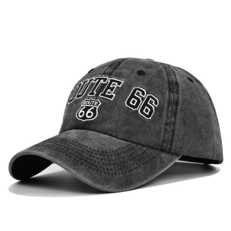 ROUTE 66 Letter Embroidered Baseball Cap Fashion Cotton Snapback Hat Hip Hop Caps Outdoor Hats