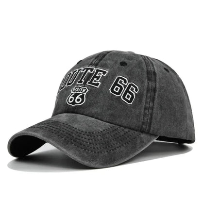 ROUTE 66 Letter Embroidered Baseball Cap Fashion Cotton Snapback Hat Hip Hop Caps Outdoor Hats