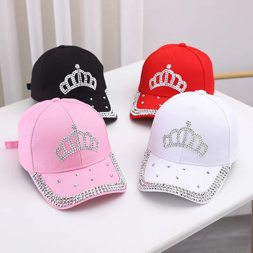 Men's and Women's Summer Fashion Casual Hot Diamond Crown Cap