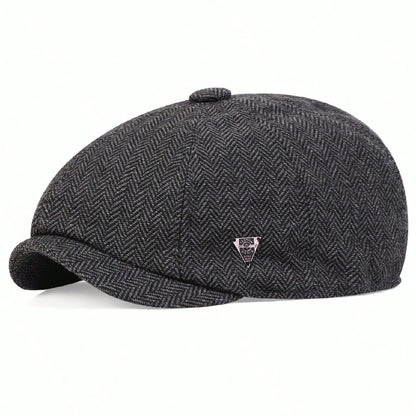 Label Herringbone Newsboy Caps Men British Painters Hats