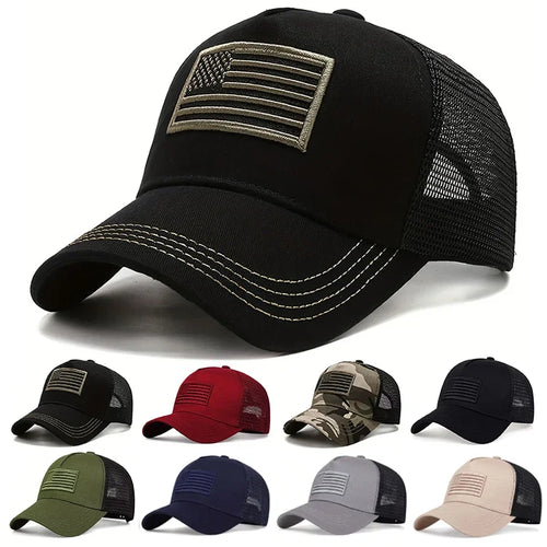USA Flag Mesh Baseball Cap Summer Breathable Hat