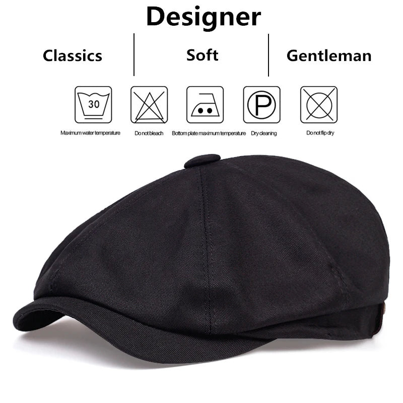 Men Retro Newsboy Caps Stitching Berets Cap