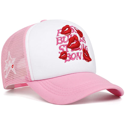 Cotton Mesh Hat Lipprint Men's Hip Hop Hat Women's Outdoor Leisure Sports