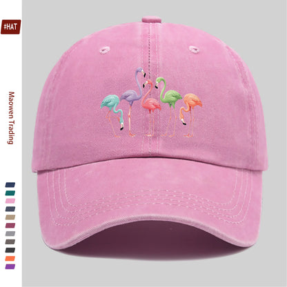 Colorful Flamingo Print Baseball Hat