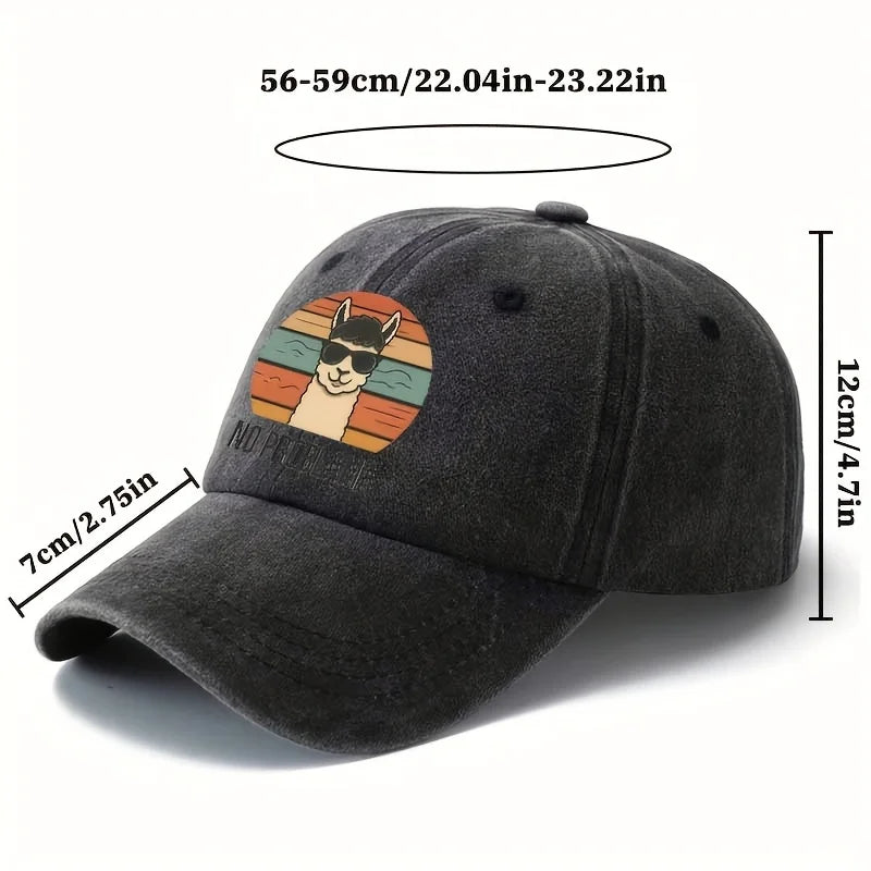 Male and Female Cartoon Alpaca Baseball Cap