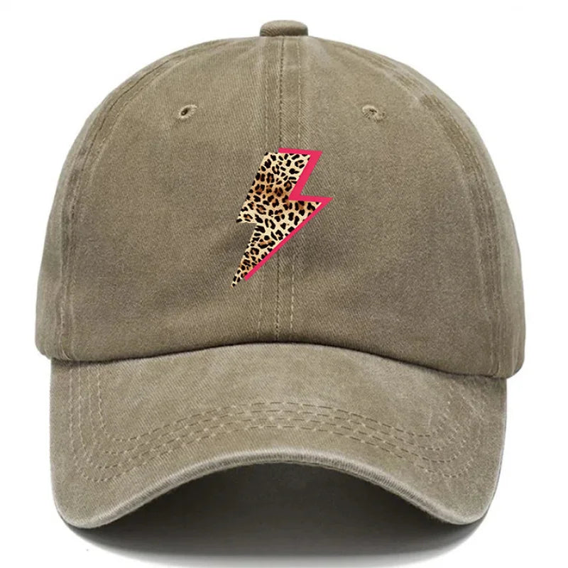 Leopard Lightning Style Printed Baseball Hat