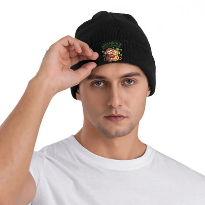 Monkey Punch Plush Hugging St. Patrick's Day Knit Hat Beanie Hats Outdoor