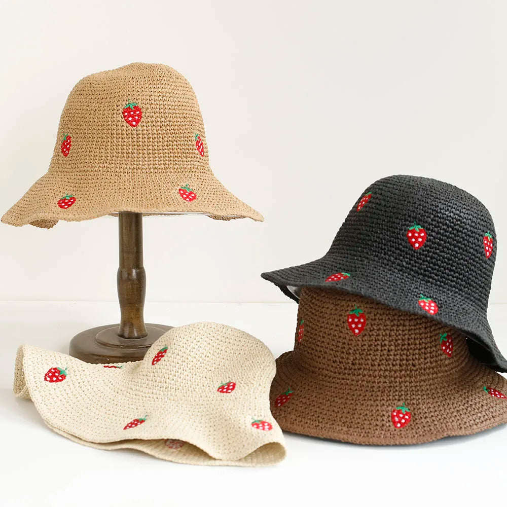 2026 New Handmade High Quality Simple Strawberry Sun Hat