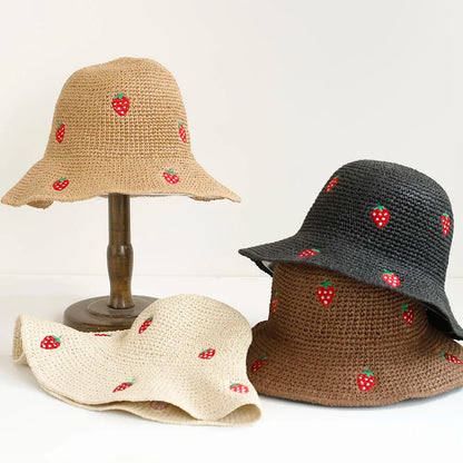 2026 New Handmade High Quality Simple Strawberry Sun Hat