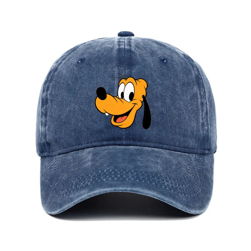 Unisex Vintage Washed Mickey Minnie Print Baseball Cap