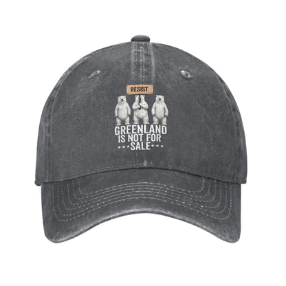 Greenland Is Not For Sale Polar Bear Greenland Denmark Sun Baseball Cap