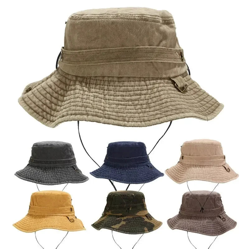Four Seasons Cotton Solid Bucket Hat Fisherman Hat