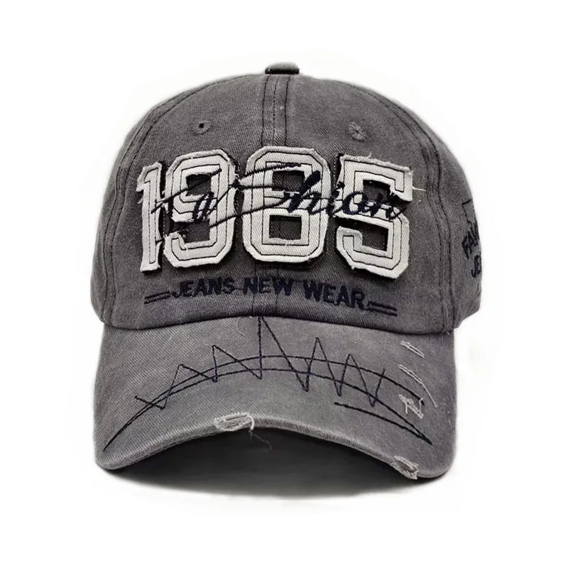 1pcs Vintage Baseball Hat with Digital Embroidery Casual Hip Hop Sun Hats