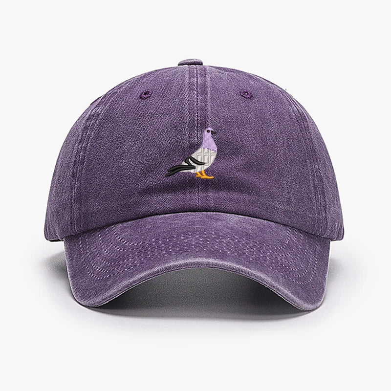 Embroidery Pigeon Spring Vintage Baseball Caps